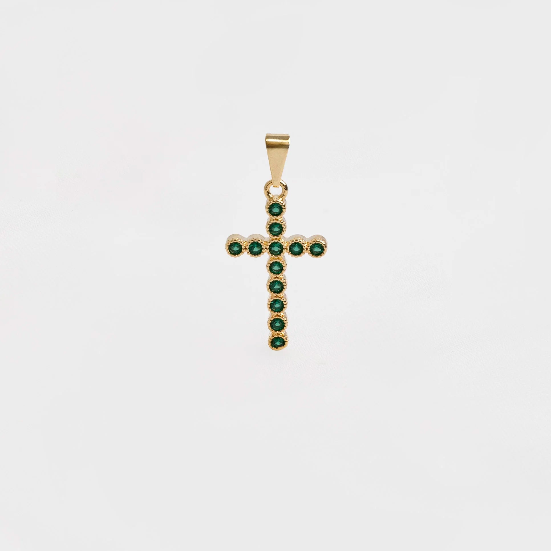Dije Cruz Verde en Oro Laminado