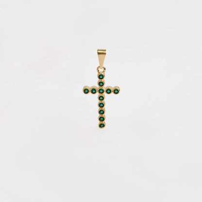 Dije Cruz Verde en Oro Laminado