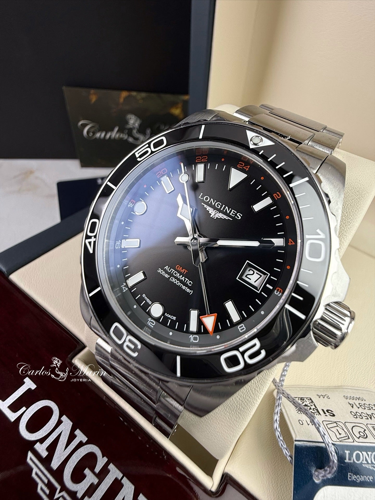 RELOJ Longines HydroConquest GMT - Automático Suizo • 300 m - L3.790.4.56.6