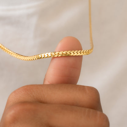 Cadena Serpiente 4 mm – 65 cm en Oro Laminado