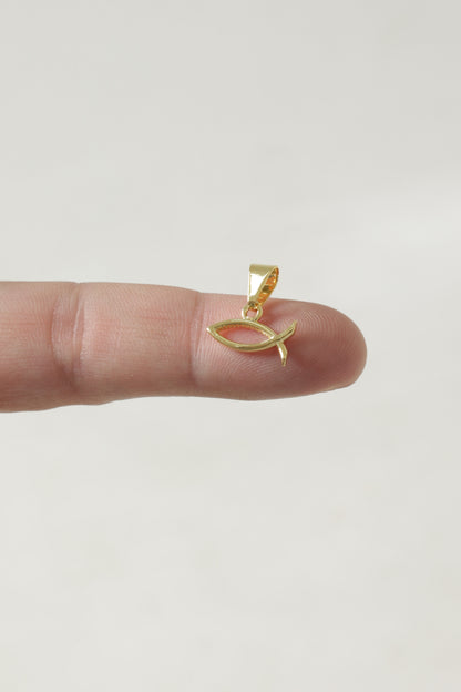 Dije Ichthys (Ichtus) en Oro Laminado