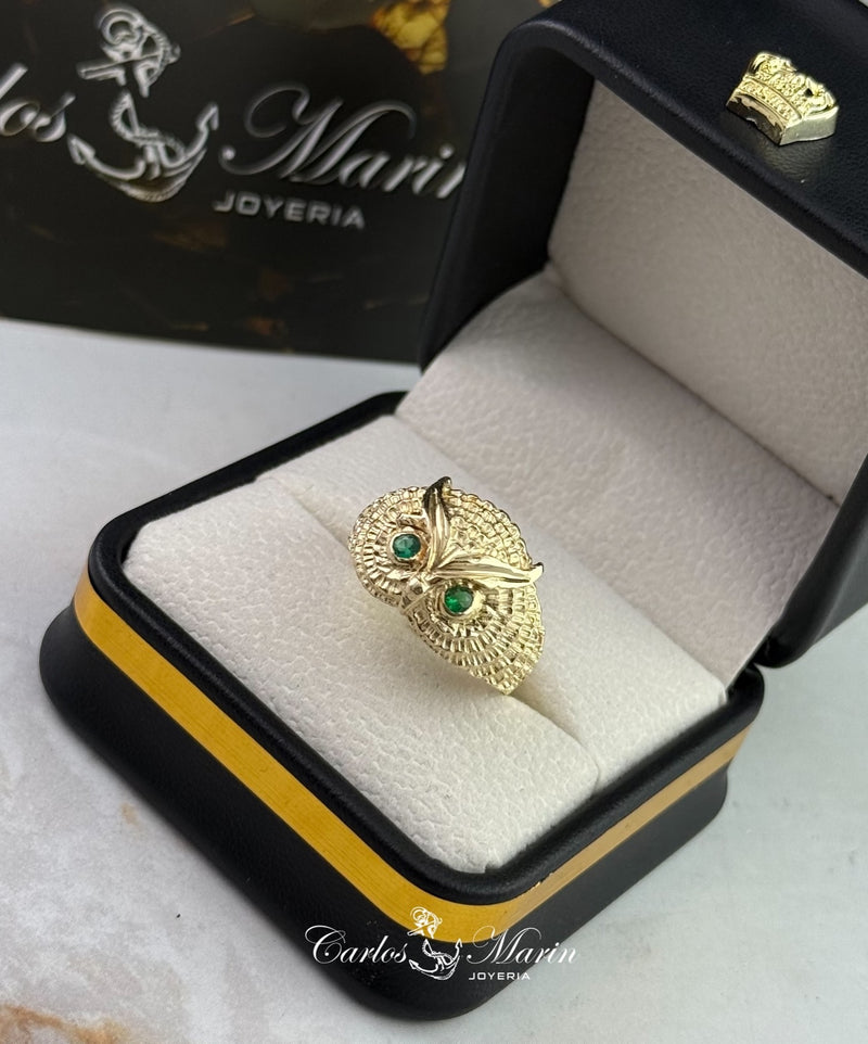 Anillo Búho en Oro 18K