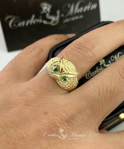 Anillo Búho en Oro 18K