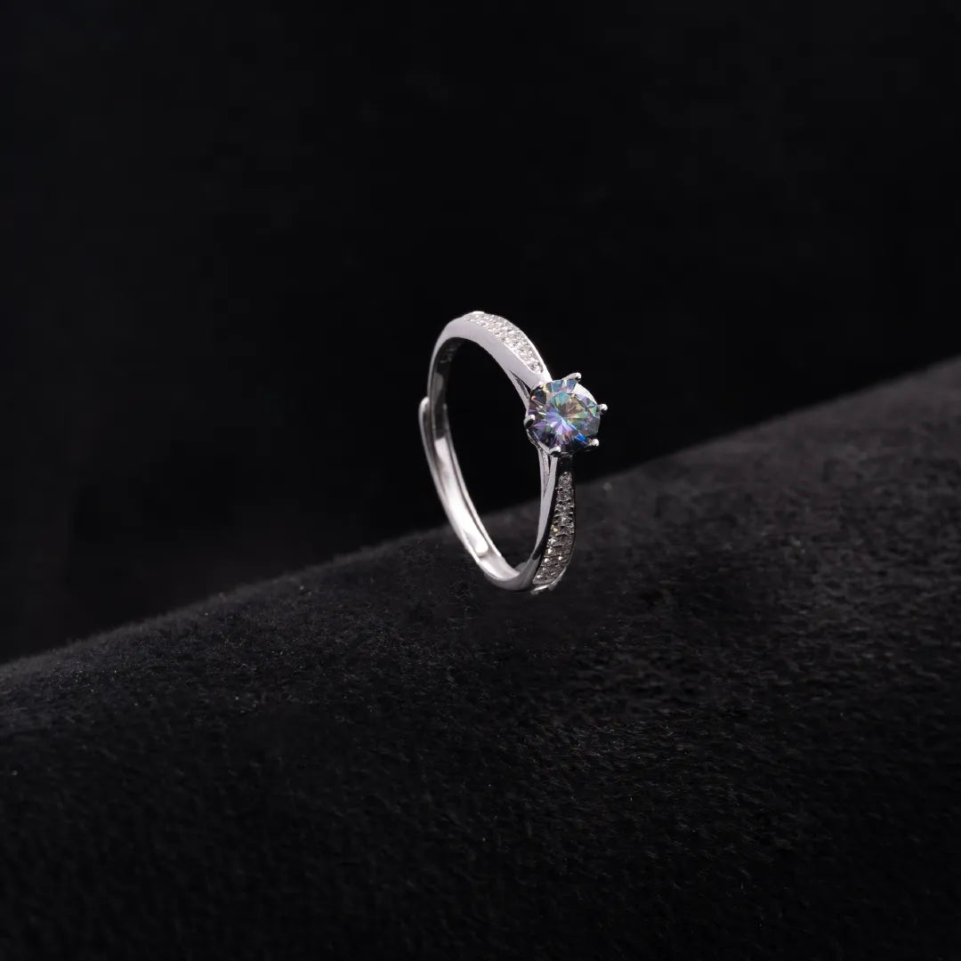 Anillo Lumiere Boreal Pavé Ajustable en Plata