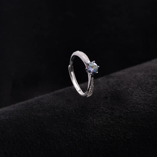 Anillo Lumiere Boreal Pavé Ajustable en Plata