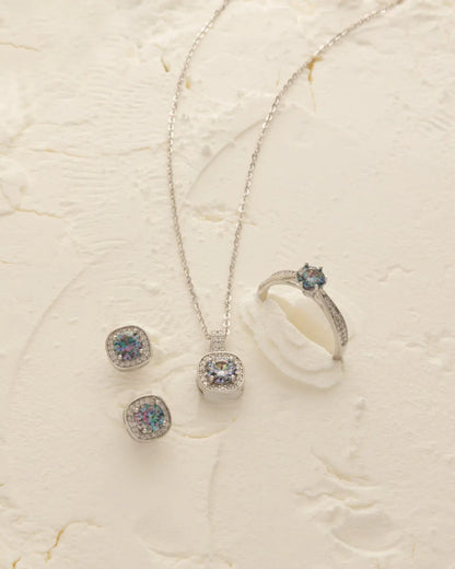 Anillo Lumiere Boreal Pavé Ajustable en Plata