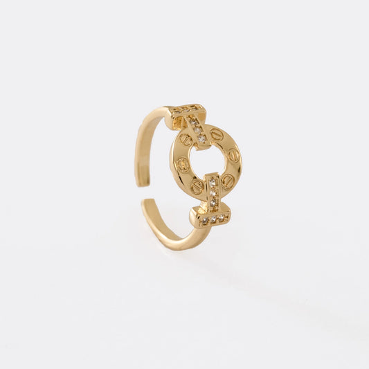 Anillo CT Rome Ajustable Oro Laminado