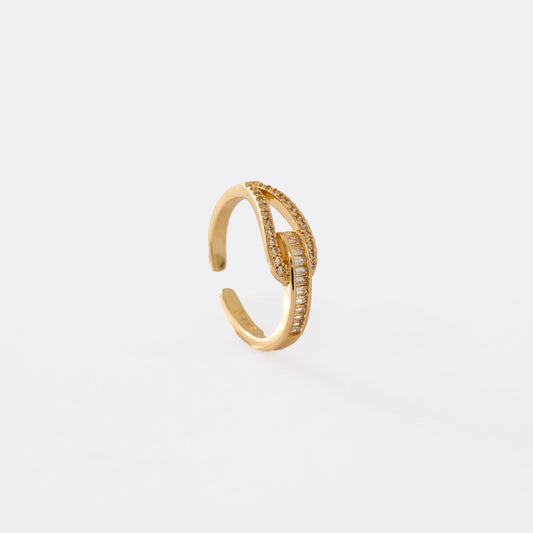 Anillo Sovering Ajustable Oro Laminado