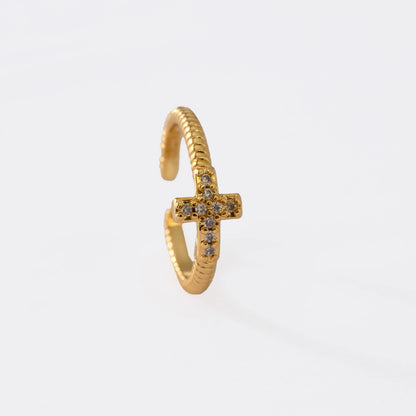 Anillo Faith Ajustable Oro Laminado