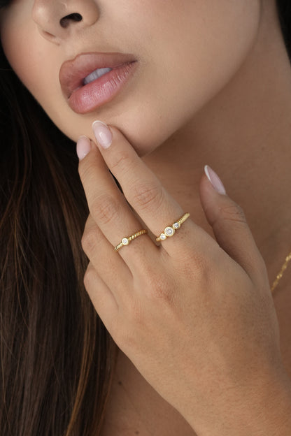 Anillo Royalty Ajustable Oro Laminado
