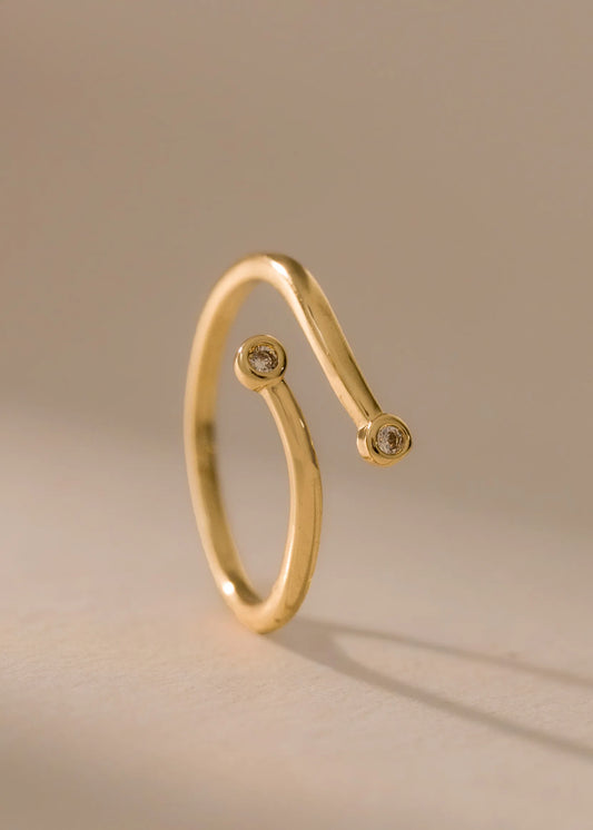 Anillo Signal Ajustable Oro Laminado