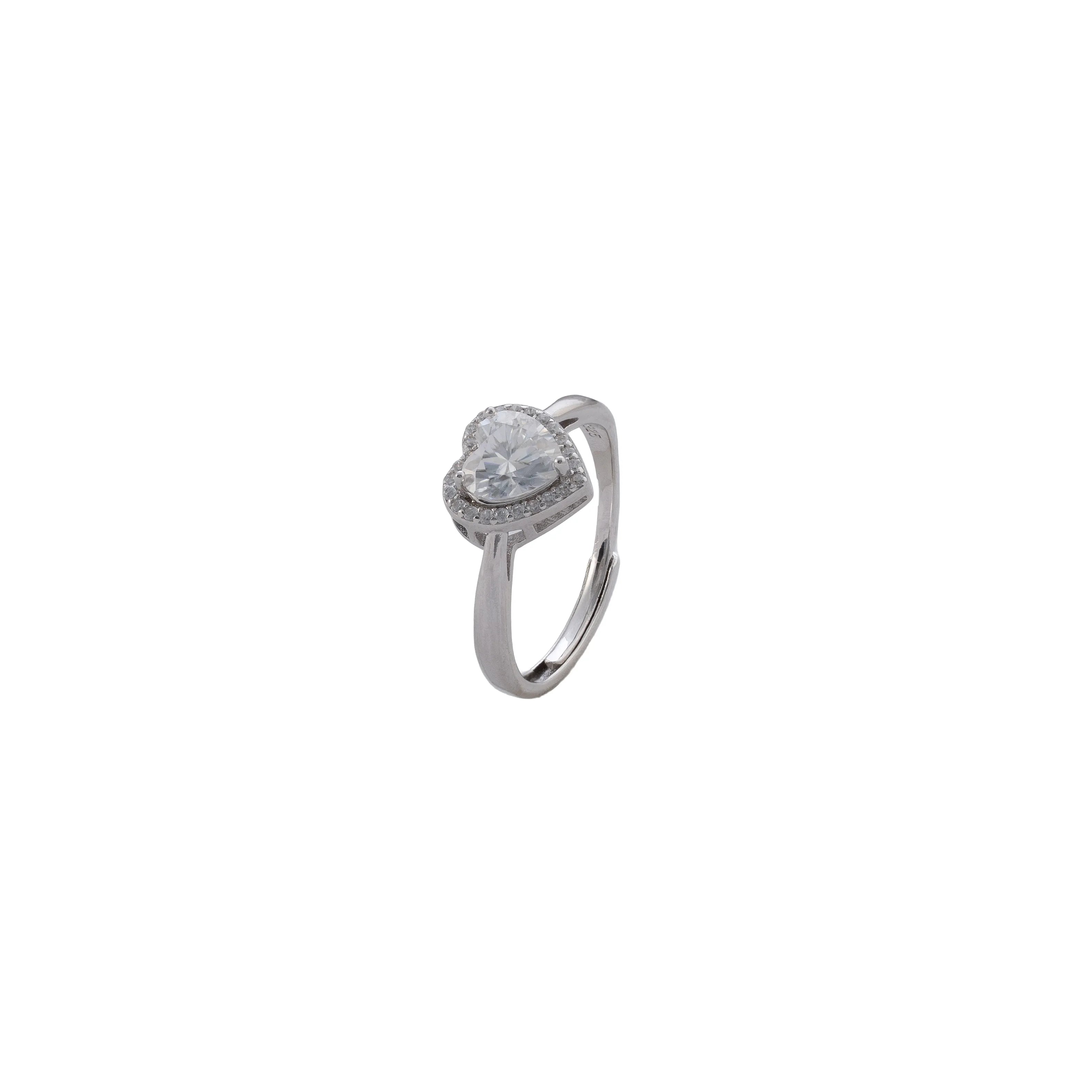 Anillo Amara Light con moissanita en plata elegante