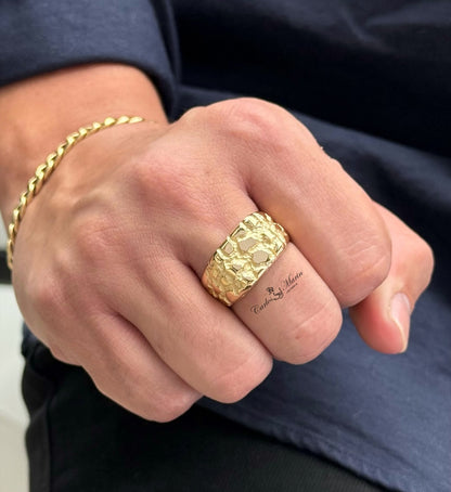 Anillo Nugget para Hombre en Oro de 18K
