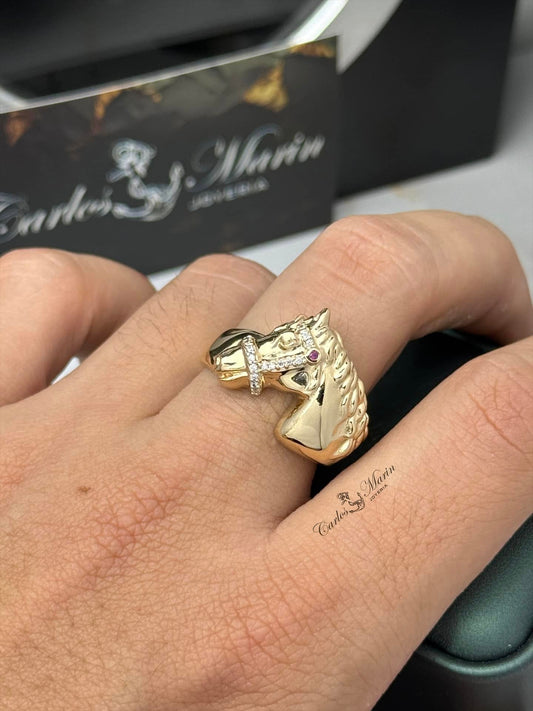 Anillo Caballo para Hombre en Oro de  18K