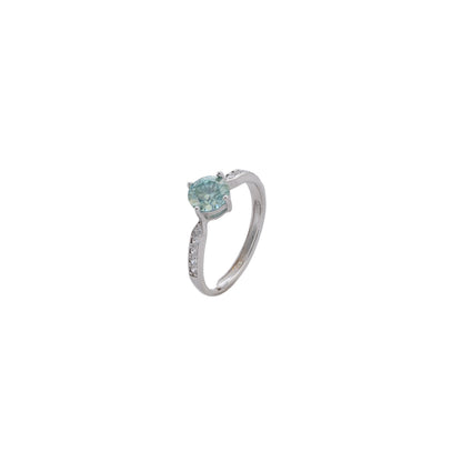 Anillo Pure Line con moissanita ajustable en plata elegante