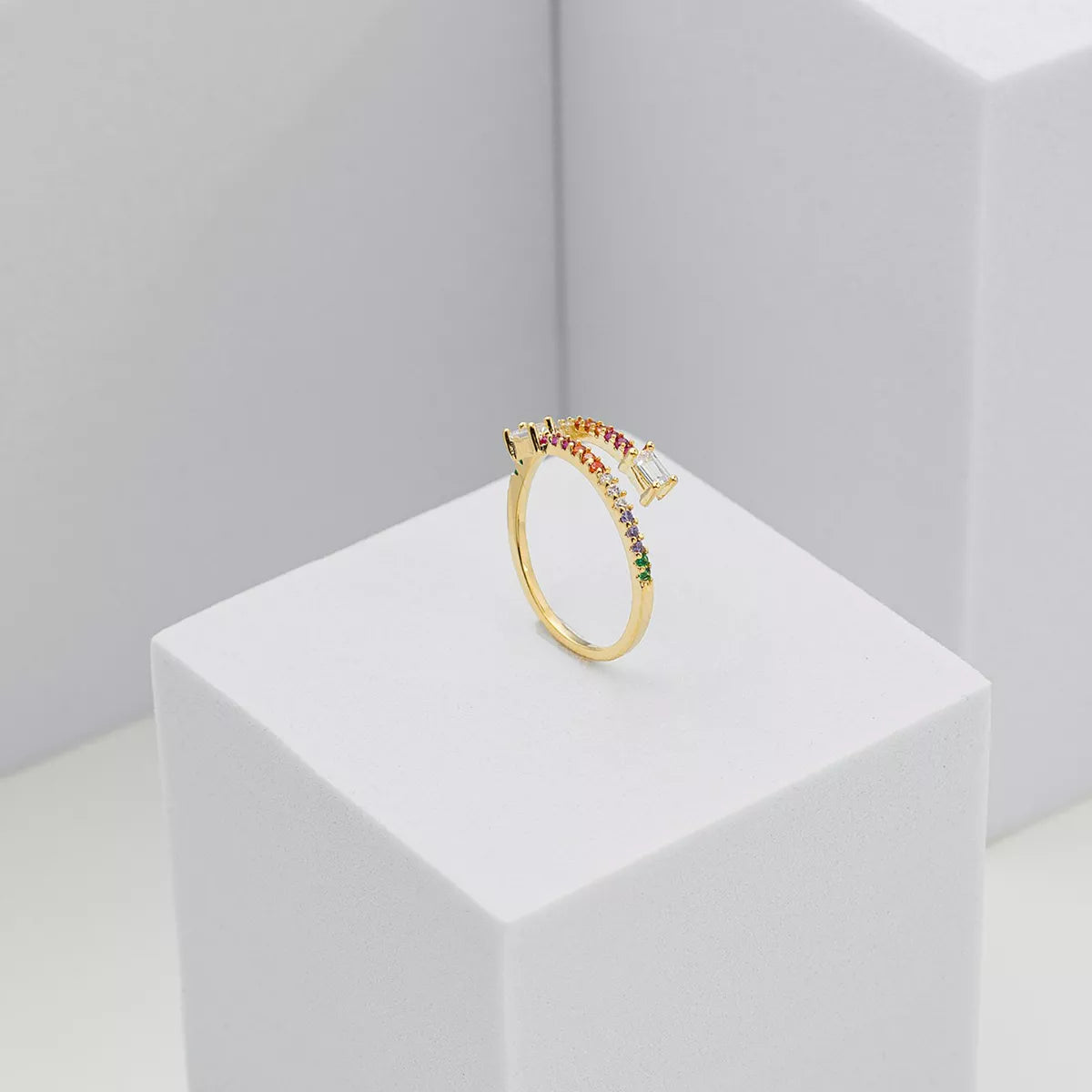 Anillo Sunrises Ajustable Oro Laminado