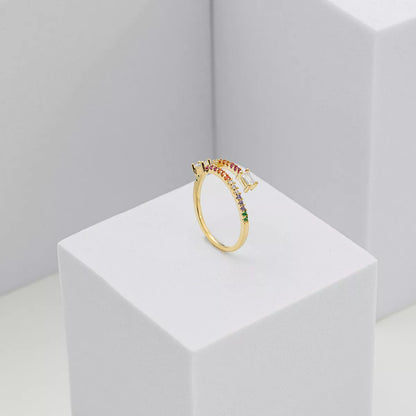 Anillo Sunrises Ajustable Oro Laminado