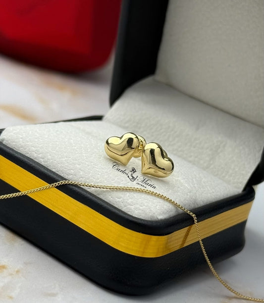 Topos Corazón Mediano 9 mm en Oro de 18K