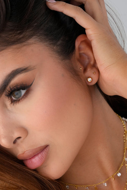 Topo Cristal 5 mm Oro Laminado