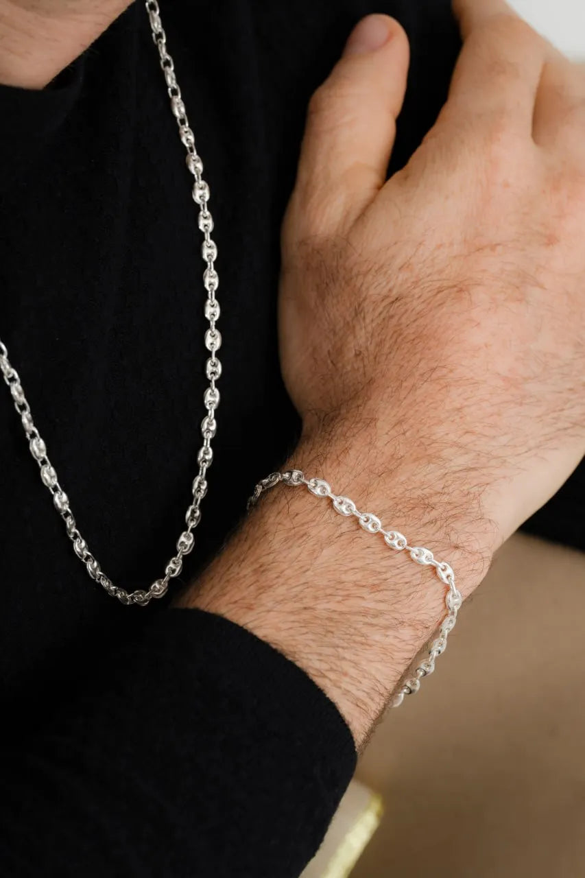 Cadena Gcci de 0.4 mm y 65 cm en Plata