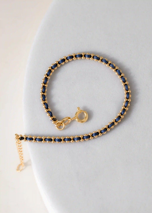 Pulsera Hilo Laminado – 15 cm + Extensor en Oro Laminado