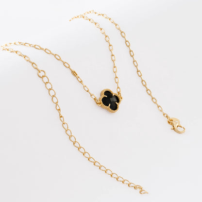 Gargantilla VC Negro – 42 cm + Extensor en Oro Laminado