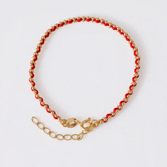 Pulsera Hilo Laminado – 15 cm + Extensor en Oro Laminado