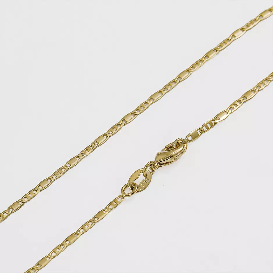 Cadena Escalera Plana – 65 cm en Oro Laminado