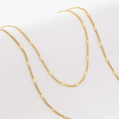 Cadena Cubana Sol – 65 cm Oro Laminado