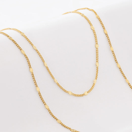 Cadena Cubana Sol – 65 cm Oro Laminado