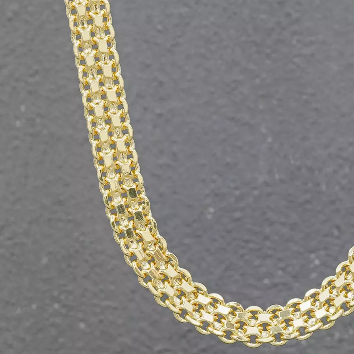 Cadena Tejido Chino Doble Carril – 65 cm en Oro Laminado