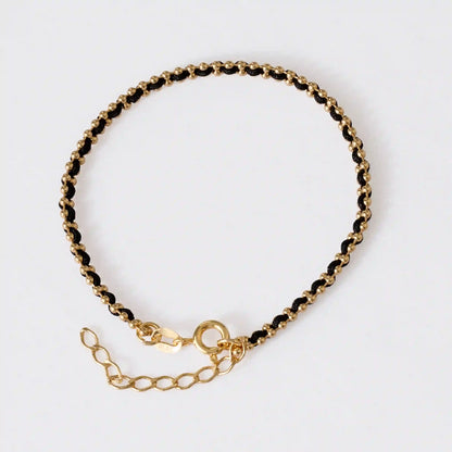 Pulsera Hilo Laminado – 15 cm + Extensor en Oro Laminado