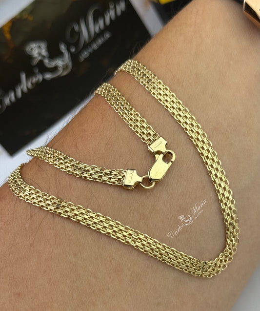 Cadena Tejido Chino 50Cm en Oro de 18k