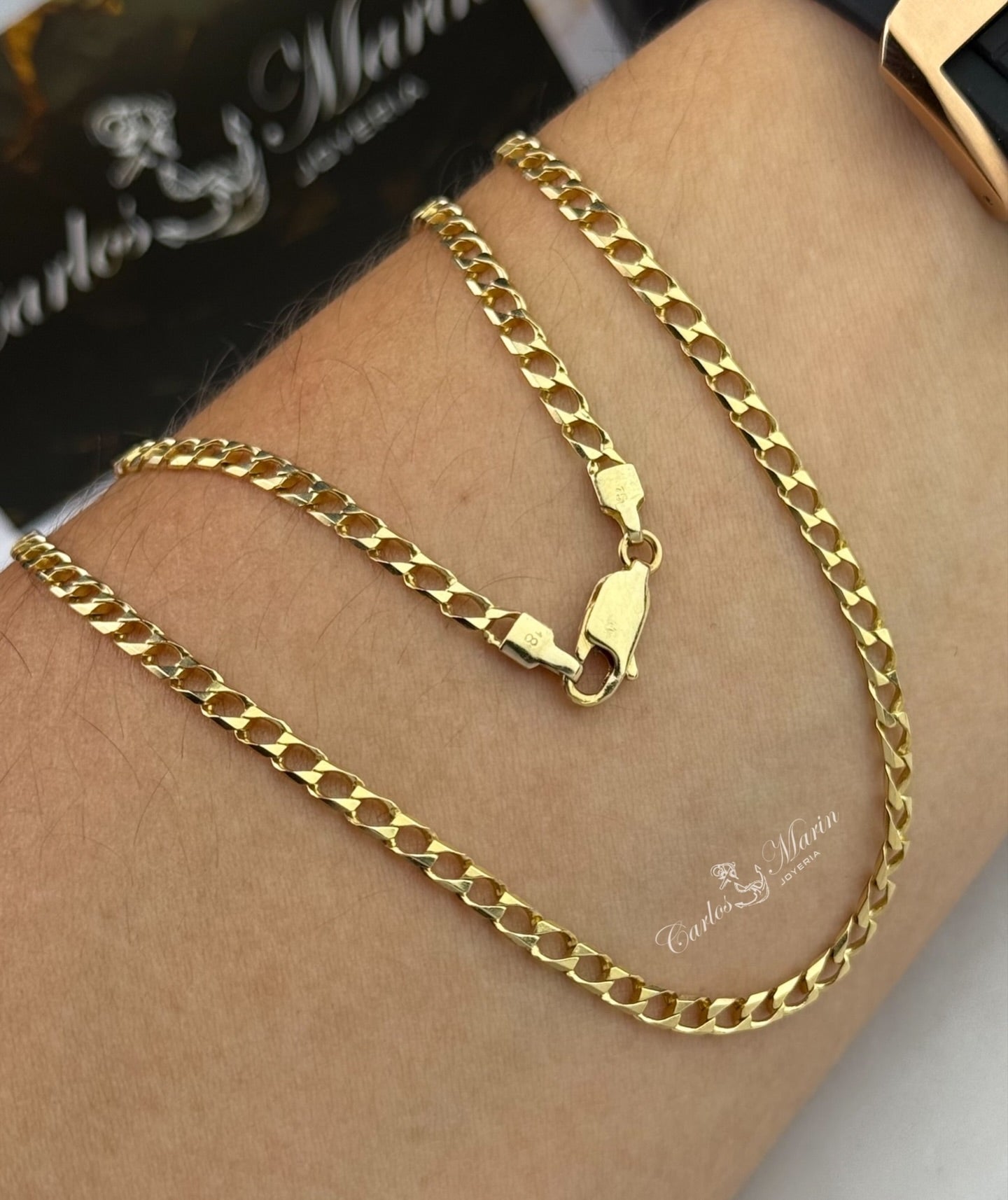 Cadena Martillada 60Cm en Oro de 18k