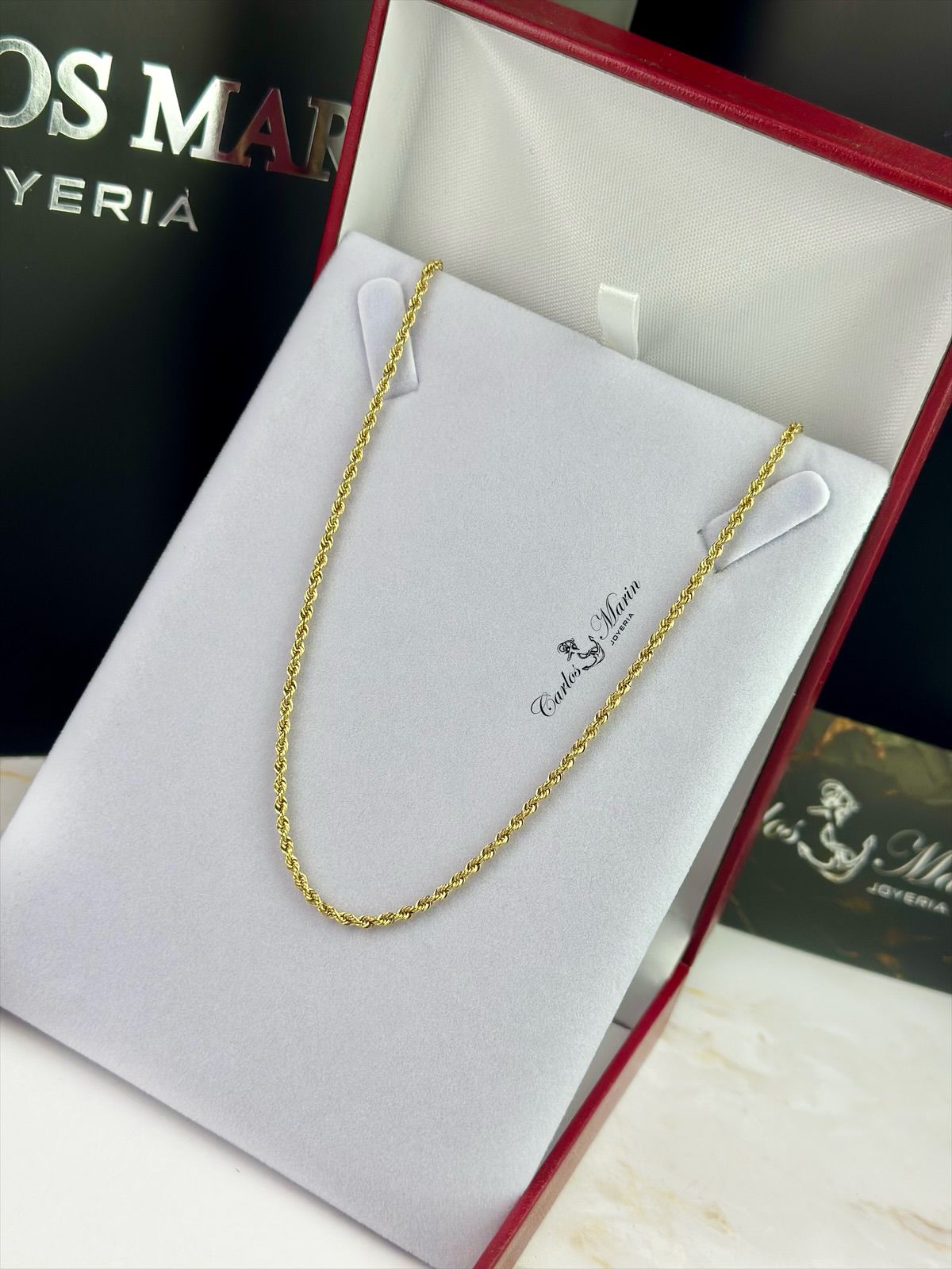 Cadena Tejido Lazo 2 mm 64 cm en Oro 18K