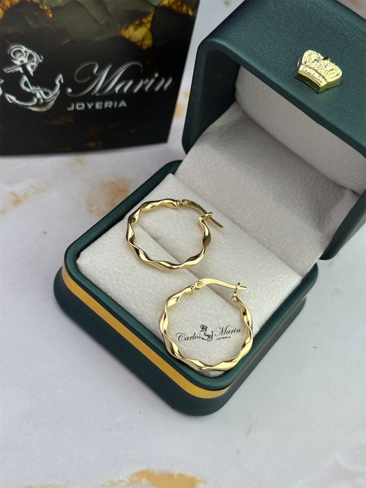 Candongas Mercocha Medianas en Oro 18K