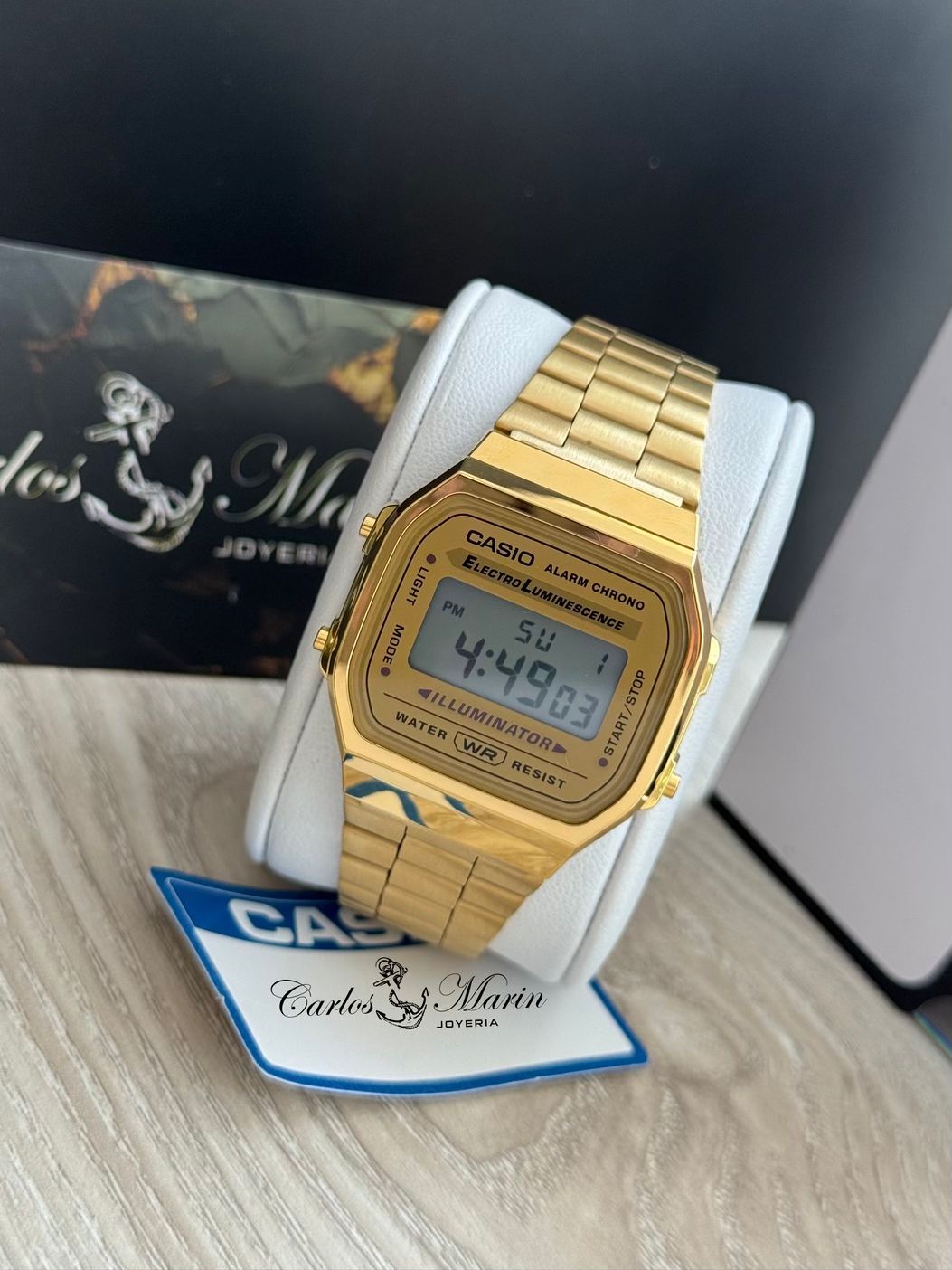 Reloj Casio Digital Dorado Vintage Ref. A168WG-9WDF