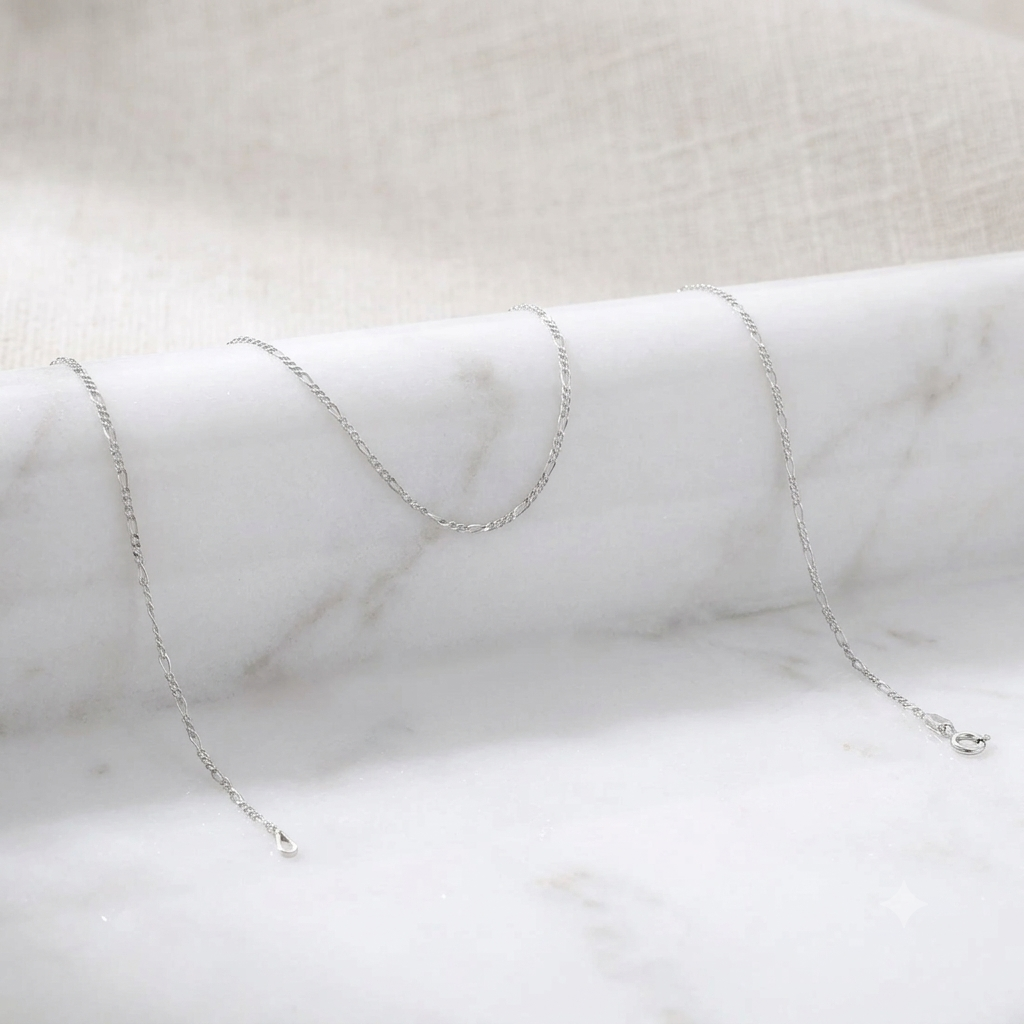 Cadena 3x1 1.4 mm 45 cm en Plata