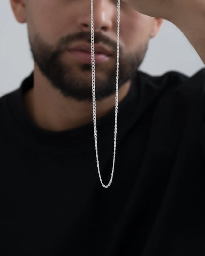 Cadena 3x1 1.4 mm 65 cm en Plata