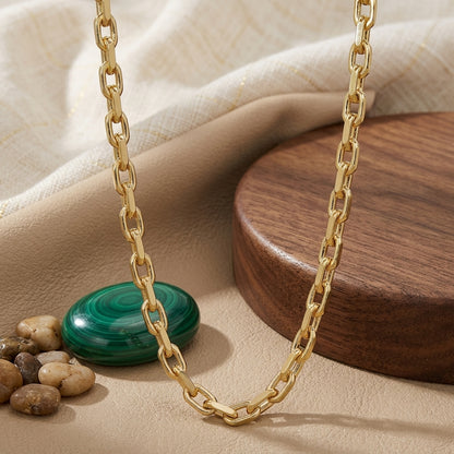 Cadena Aros Diamantada Gruesa 65 cm en Oro Laminado