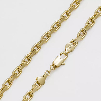 Cadena Aros Diamantada Gruesa 65 cm en Oro Laminado