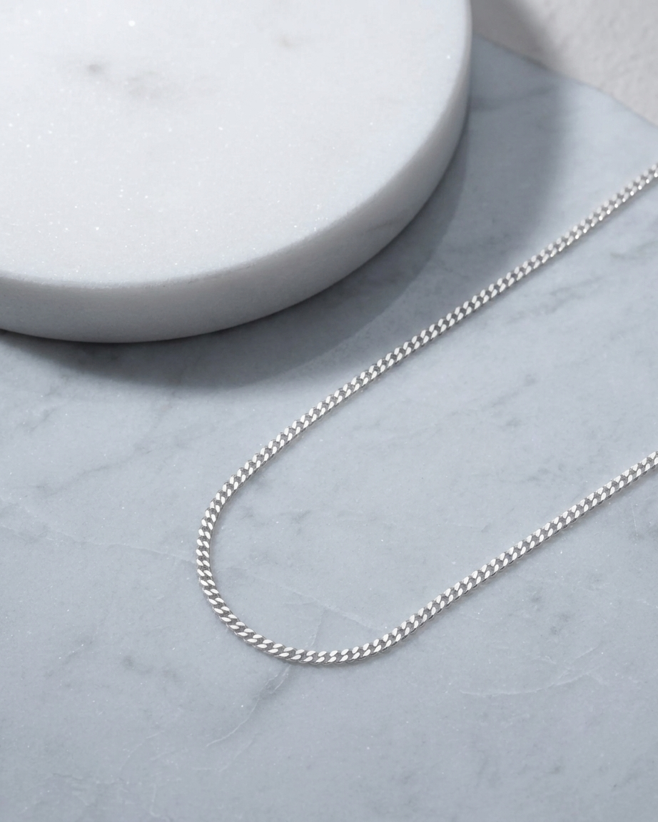 Cadena Cubana 1,9 mm 65 cm en Plata