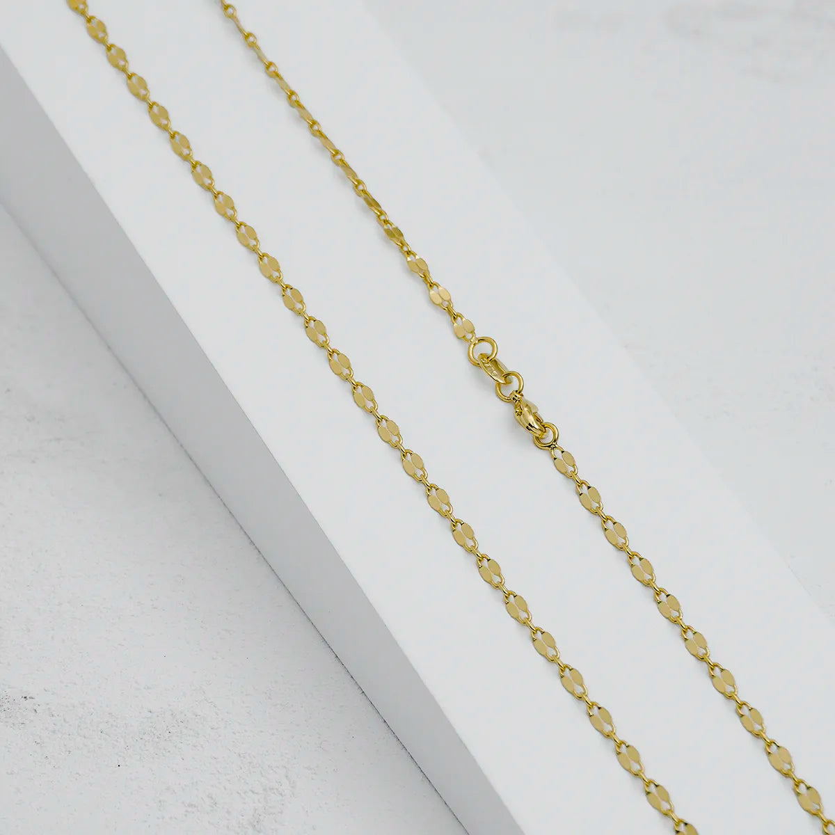 Cadena Espejo Cuadrada – 65 cm Oro Laminado