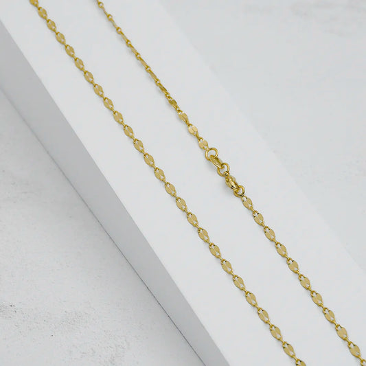 Cadena Espejo Cuadrada – 65 cm Oro Laminado