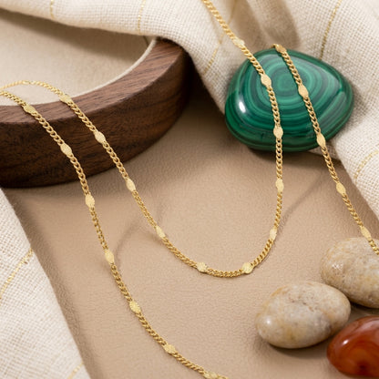 Cadena Cubana Sol – 65 cm en Oro Laminado