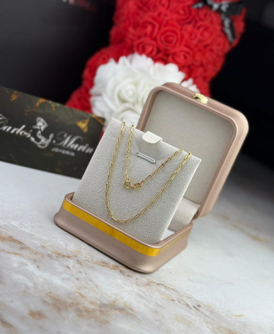 Cadena tejido clip 45 cm en oro 18K
