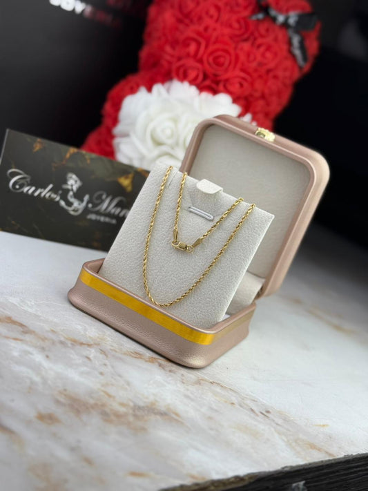 Cadena tejido lazo 45 cm en oro 18K
