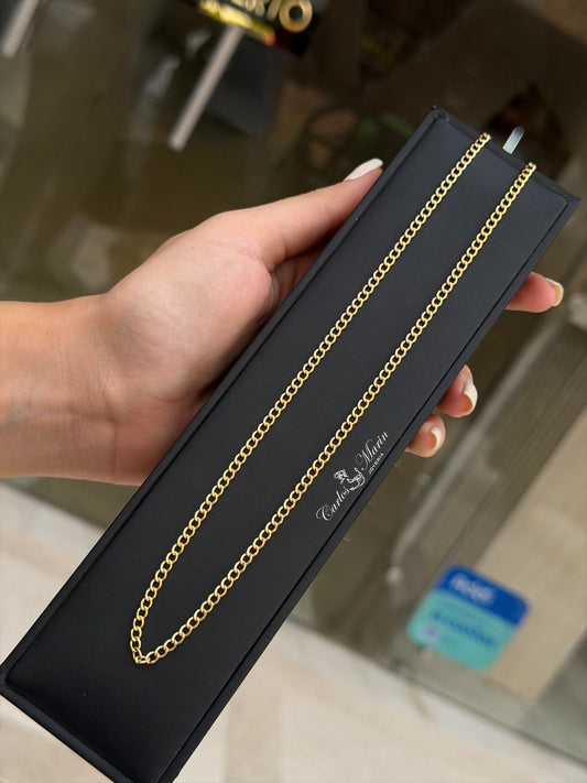 Cadena Tejido Cubana 72 cm Oro 18K