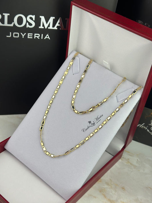 Cadena Tejido Escalera Plana 3.5 mm 60 cm en Oro 18K