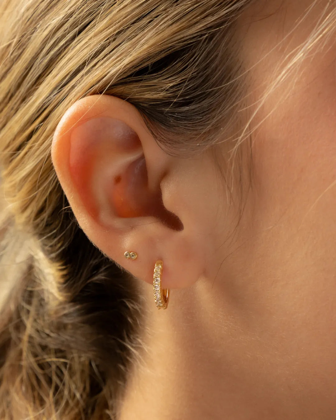 Candongas Fine Crystal 12 mm Oro Laminado